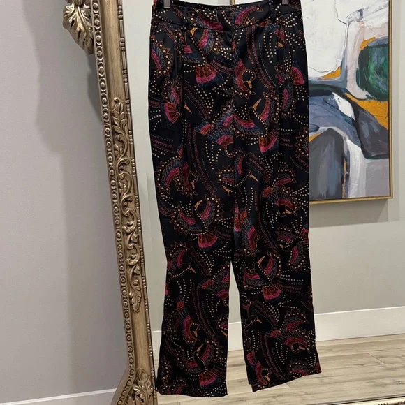 House of Harlow 1960 Black and Multicolor toucan pants - Picture 3 of 11